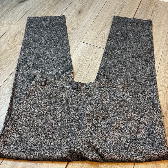 Sigrid Olsen Dress Pants Trouser Black Silver Metallic Pattern Size 12 Holiday - Picture 3 of 9